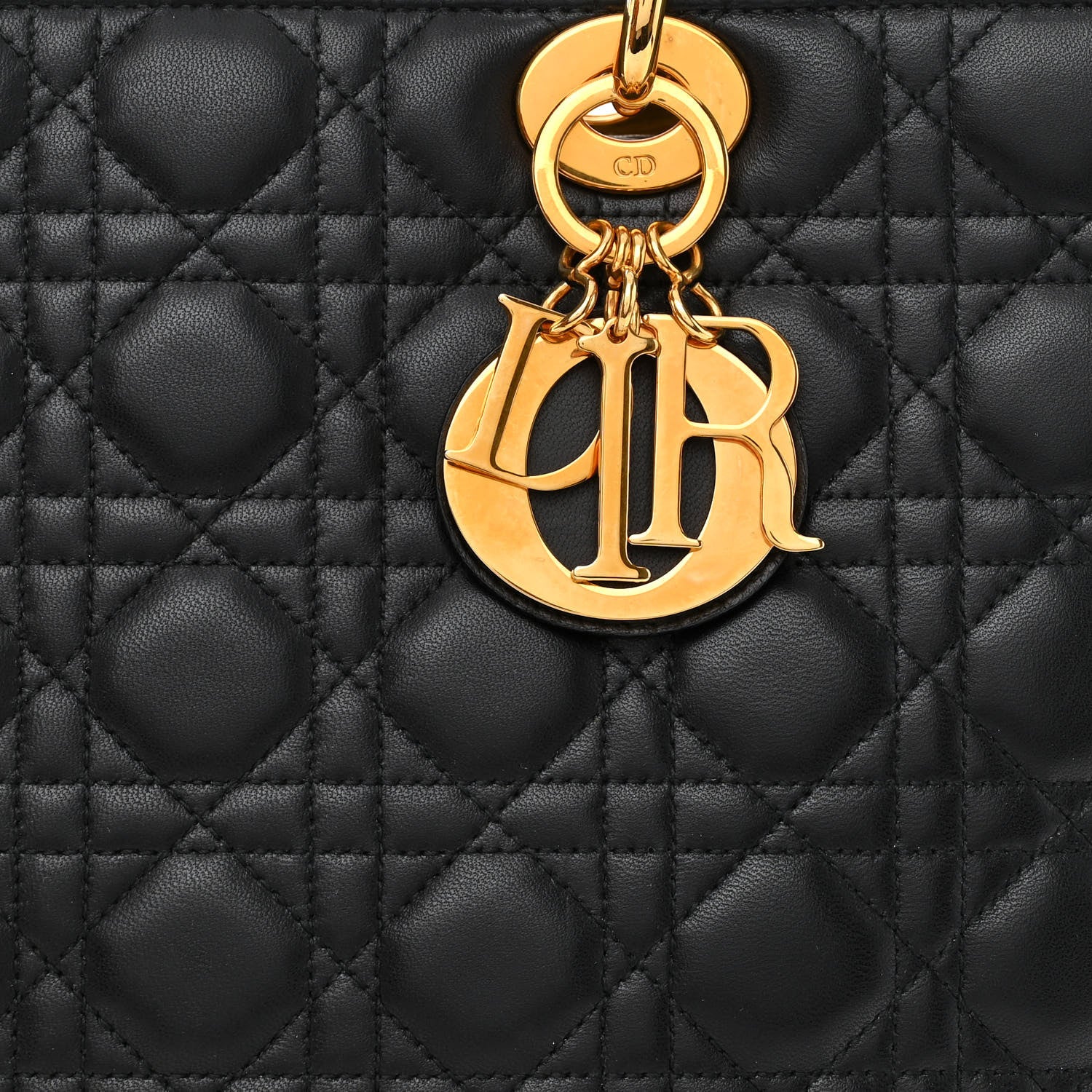 Christian Dior Lambskin Cannage Large Lady Dior Black 8 of 11