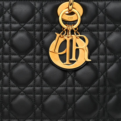 Christian Dior Lambskin Cannage Large Lady Dior Black 8 of 11