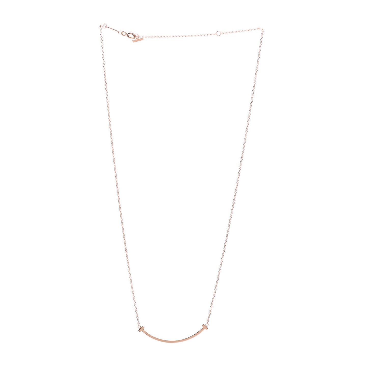 18K Rose Gold Small T Smile Pendant Necklace