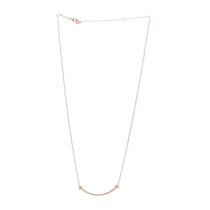 Tiffany 18K Rose Gold Small T Smile Pendant Necklace 3 of 4
