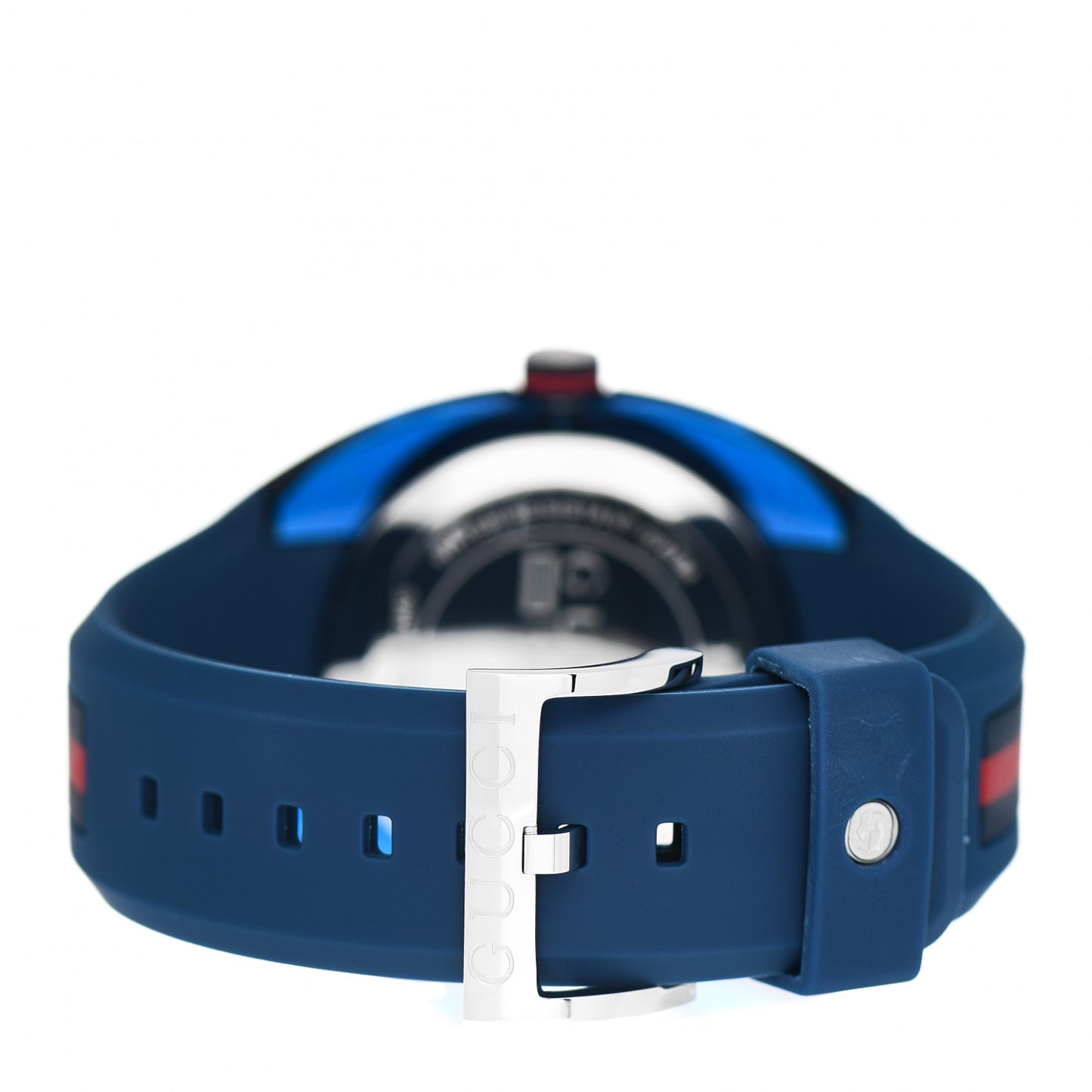Stainless Steel Rubber 46mm Sync Web Quartz Watch Blue