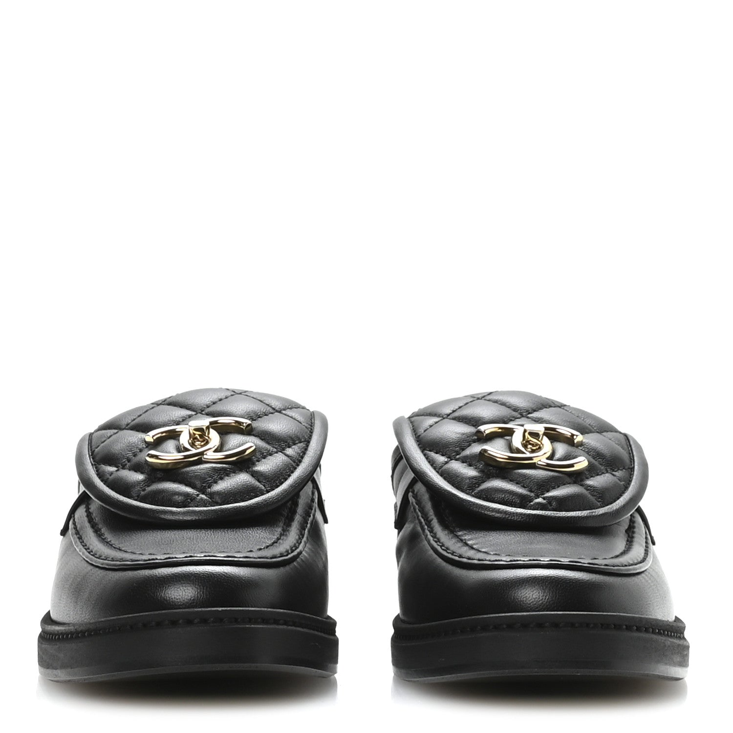 Chanel Lambskin Quilted CC Turnlock Mules 36.5 Black 3 of 9