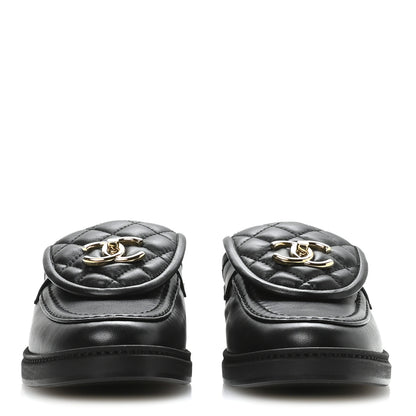 Chanel Lambskin Quilted CC Turnlock Mules 36.5 Black 3 of 9