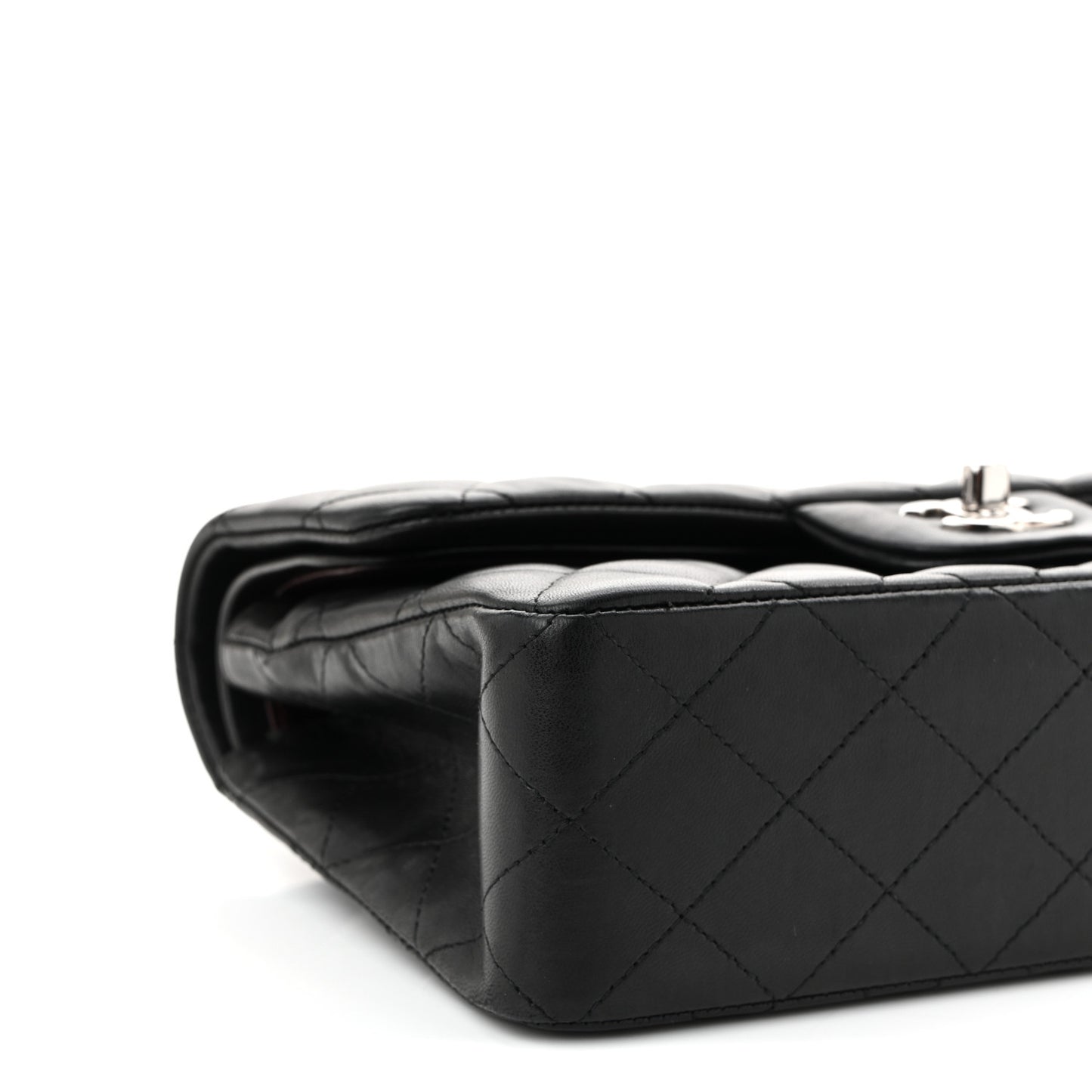 Lambskin Quilted Small Double Flap Black