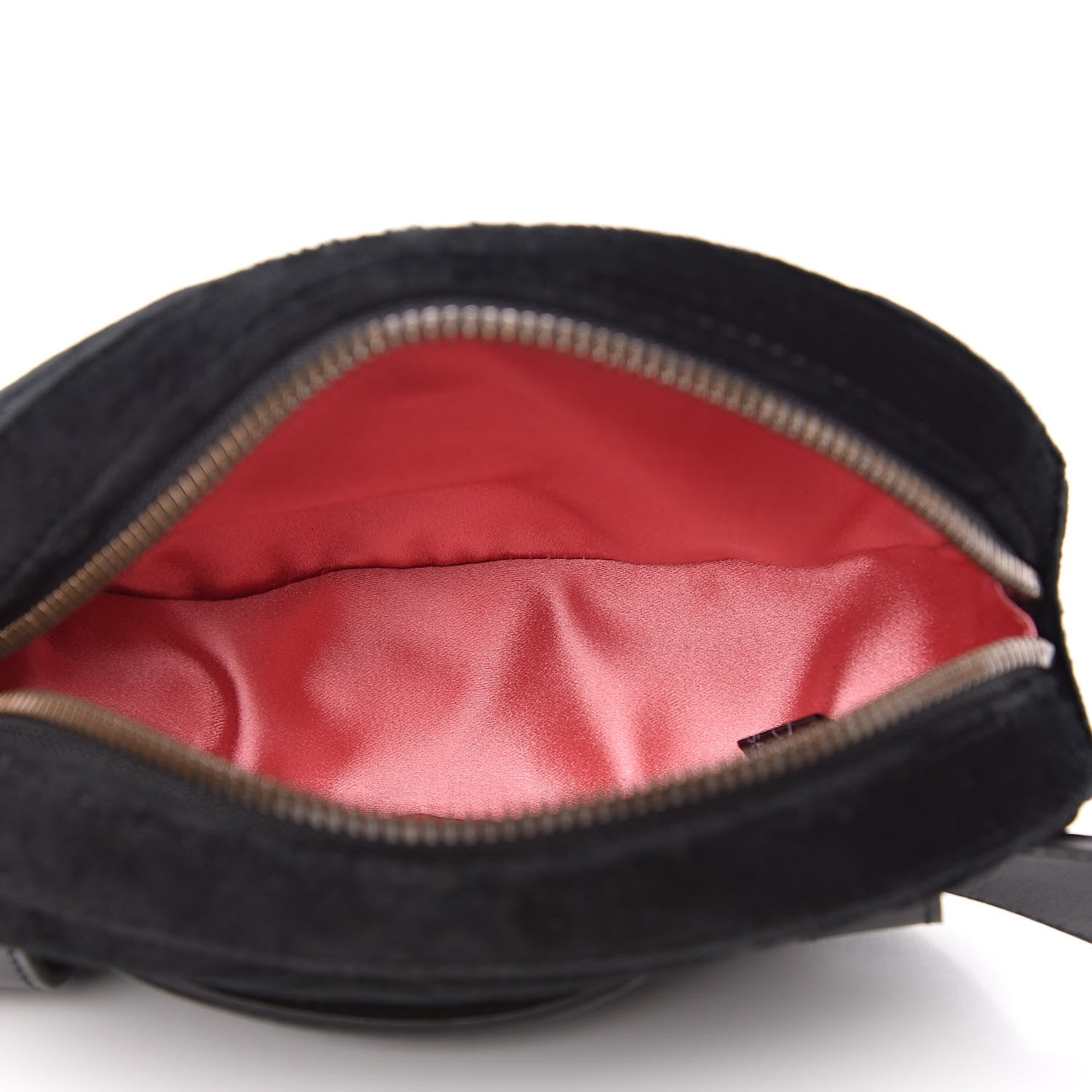 Gucci Velvet Matelasse GG Marmont Belt Bag 85 34 Black 5 of 10