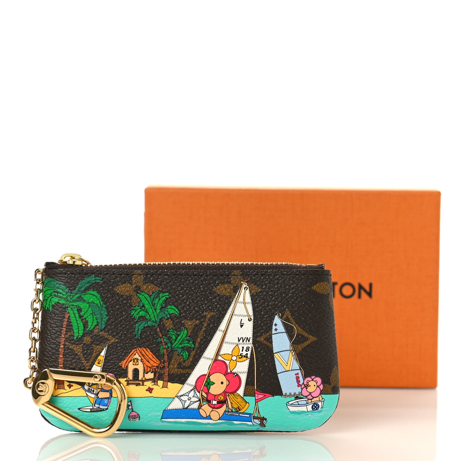Louis Vuitton Monogram 2023 Christmas Animation Sailing Key Pouch Dragon Fruit Pink 9 of 9