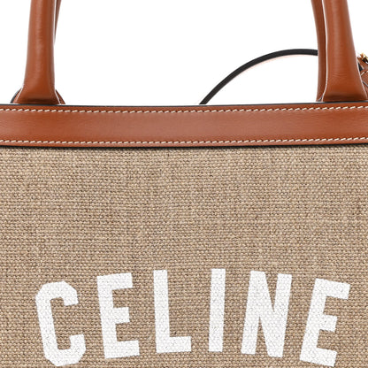 Celine Canvas Calfskin Anchor Print Small Vertical Cabas  Tan 10 of 12