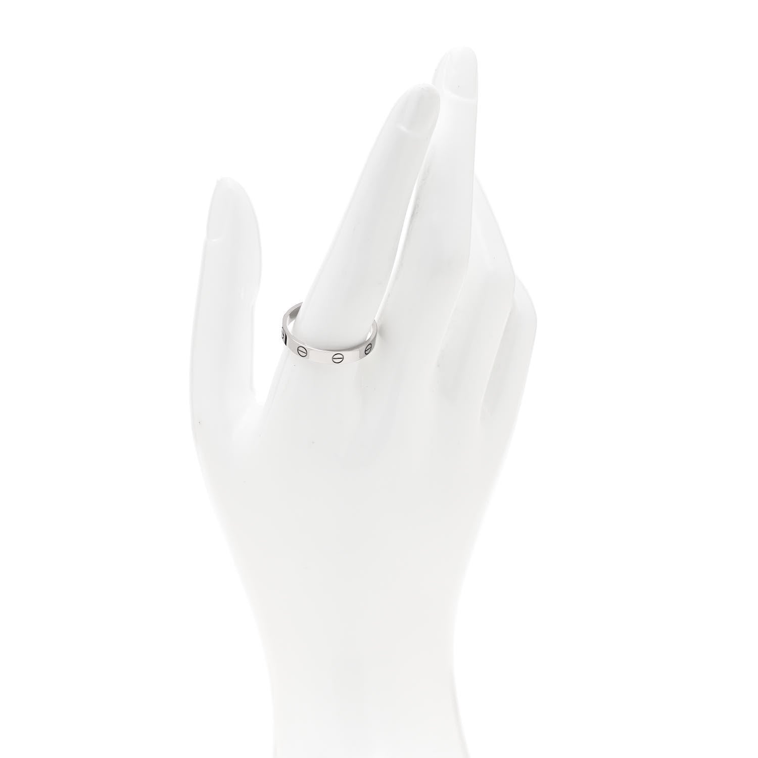Cartier 18K White Gold 3.5mm LOVE Wedding Band Ring 64 10.75 2 of 4