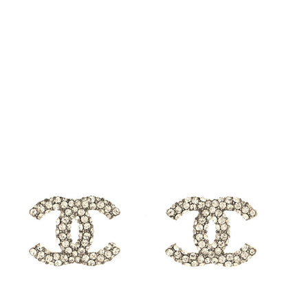 Chanel Crystal CC Earrings Silver 1 of 4