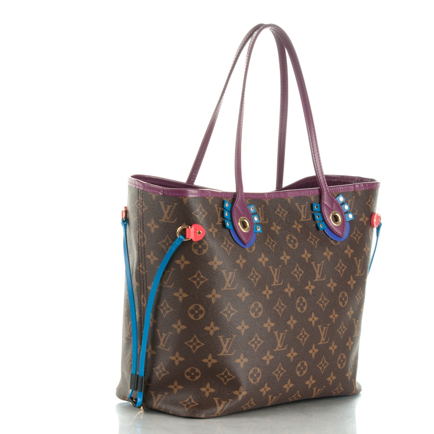 Louis Vuitton Monogram Totem Neverfull MM Magenta 4 of 9