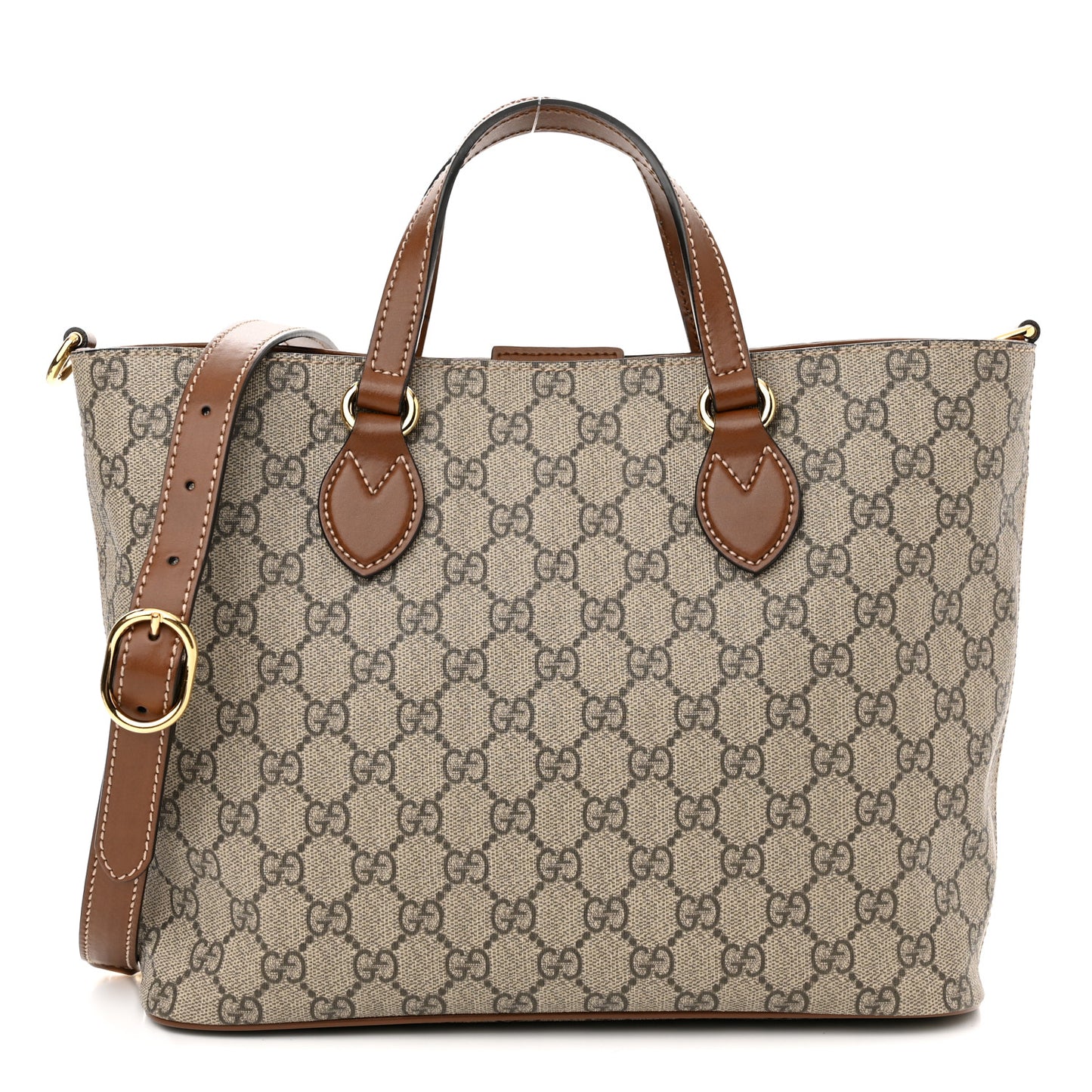 Soft GG Supreme Monogram Small Crossbody Tote Beige Cuir