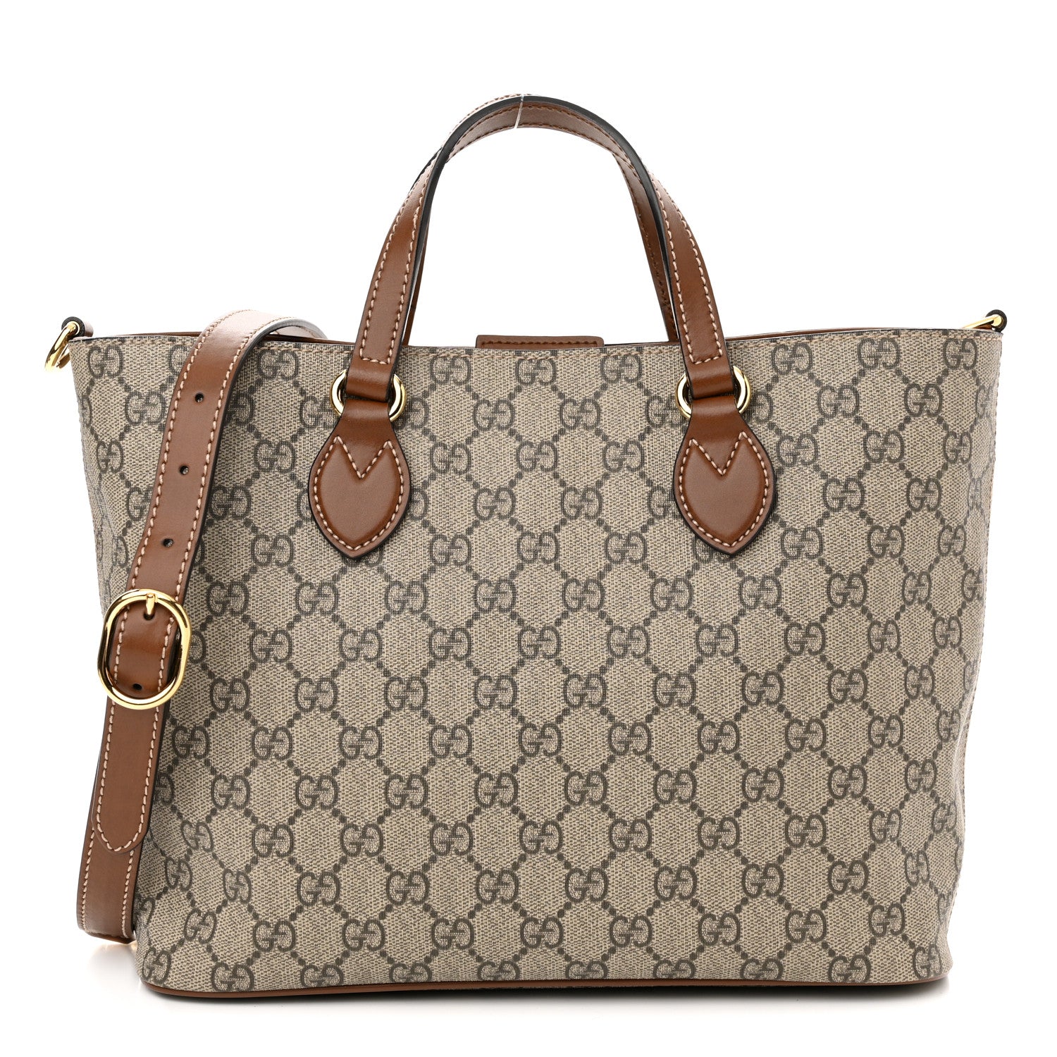 Gucci Soft GG Supreme Monogram Small Crossbody Tote Beige Cuir 1 of 10