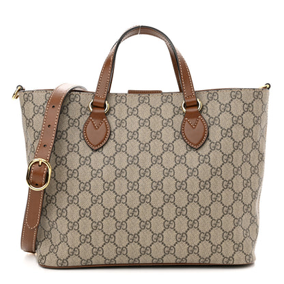 Gucci Soft GG Supreme Monogram Small Crossbody Tote Beige Cuir 1 of 10