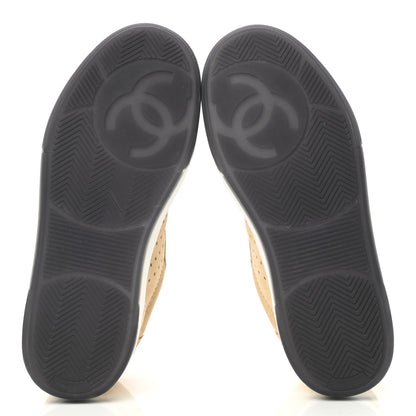 Chanel Suede Calfskin Logo Sneakers 36 Beige 4 of 8