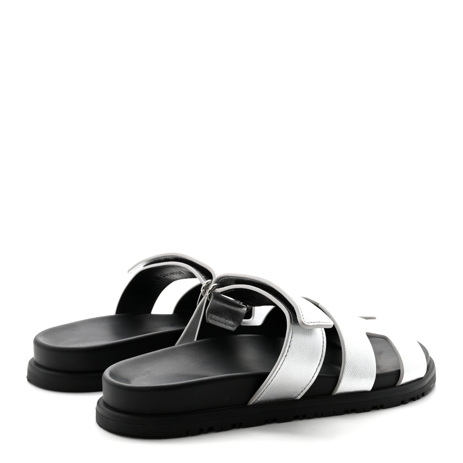 Hermes Metallic Goatskin Womens Chypre Sandals 36 Argent 5 of 9