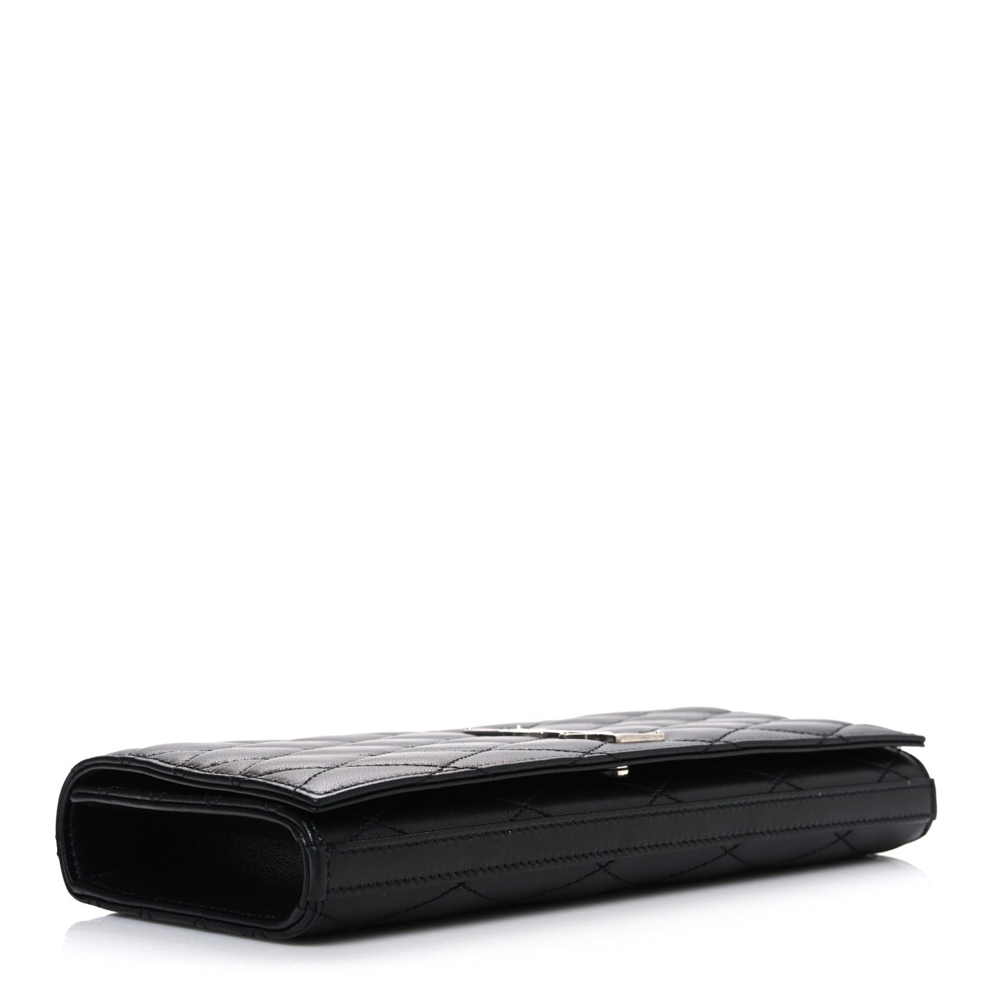 Lambskin Quilted Kate Clutch Black