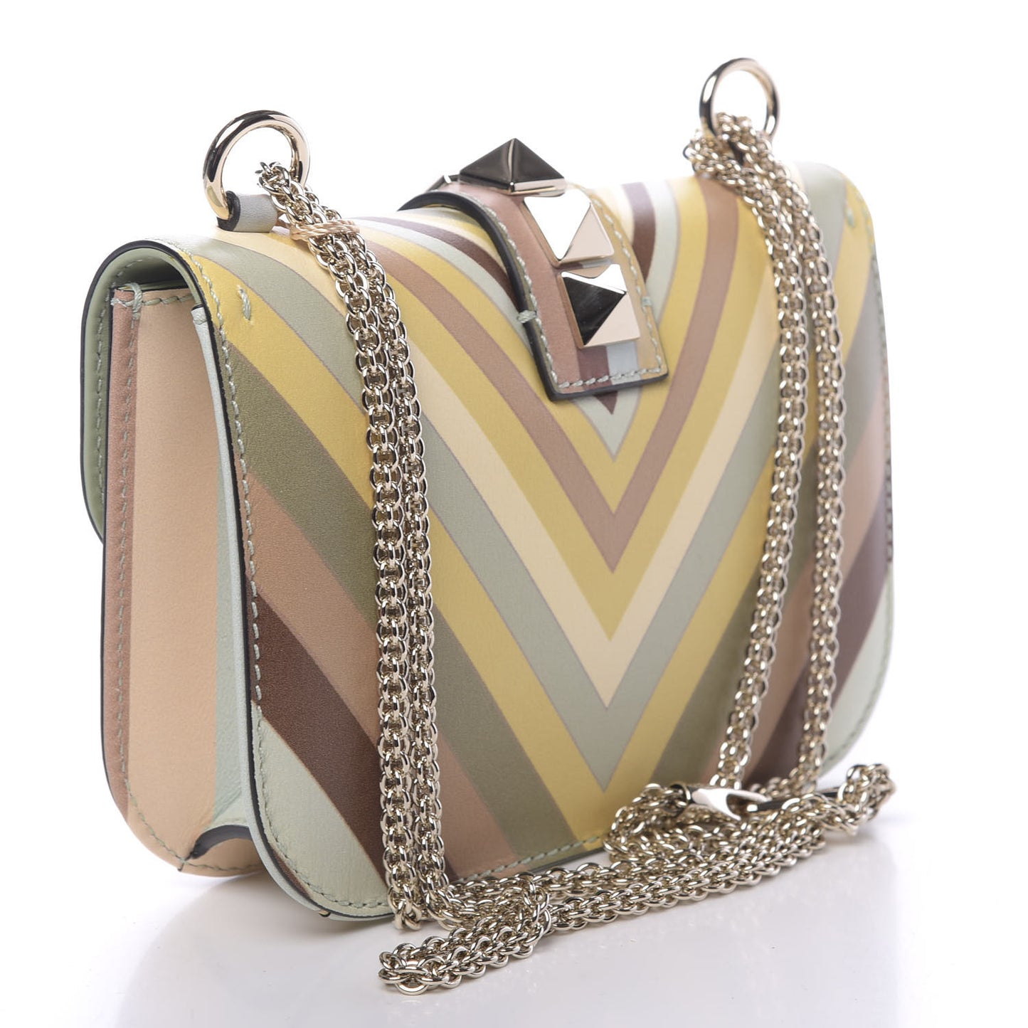 Vitello Native Couture 1975 Small Glam Lock Rockstud Flap Multicolor