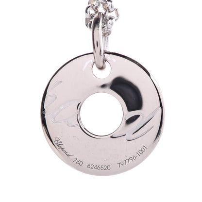 Chopard 18K White Gold Chopardissimo Disc Pendant Necklace 4 of 7