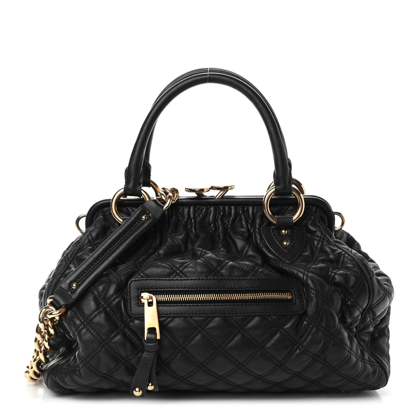 Calfskin Quilted Stam Black