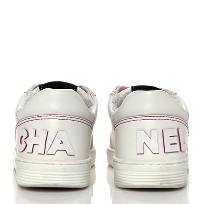 Chanel Calfskin Womens Logo Sneakers 40 White Pink 5 of 10