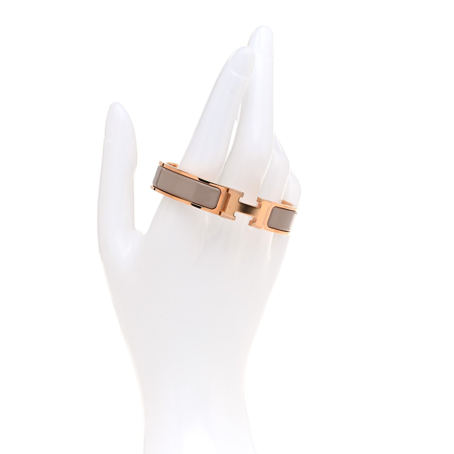 Hermes Enamel Narrow Clic Clac H Bracelet PM Marron Glace 2 of 5
