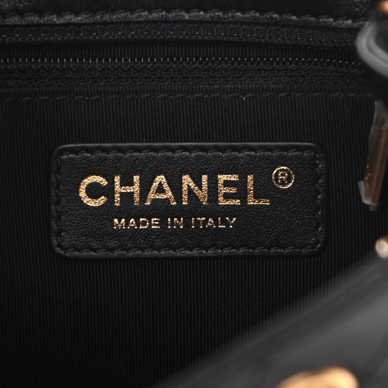 Chanel Calfskin Stitched Small Egyptian Amulet Drawstring Bag Black 5 of 11