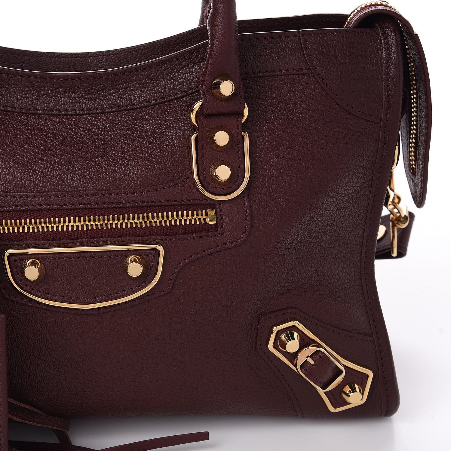 Balenciaga Chevre Gold Metallic Edge Hardware S City Rouge Pourpre 11 of 13