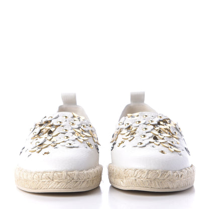 Louis Vuitton Calfskin Tropical Bloom Espadrille Flat 37.5 White 2 of 11