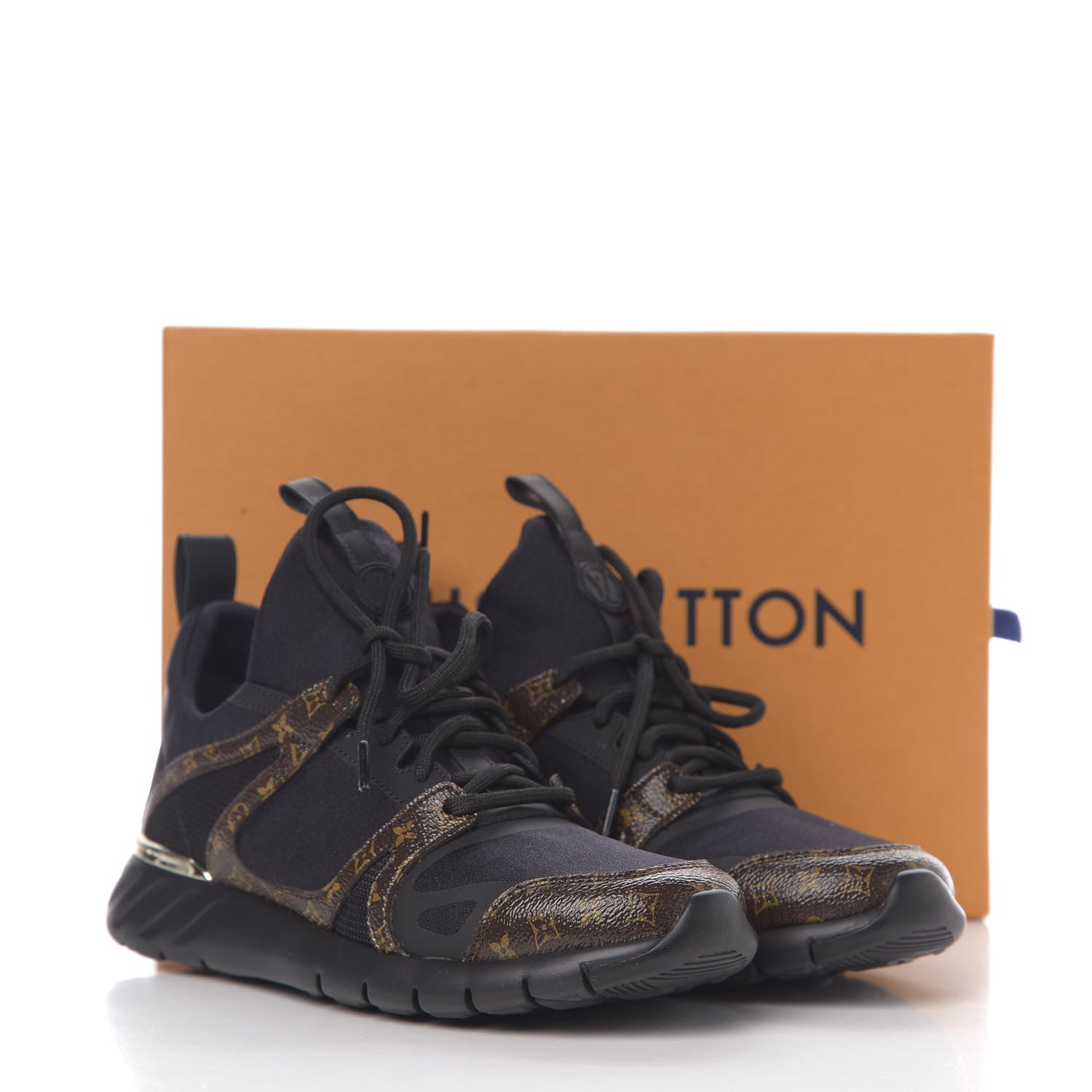 Louis Vuitton Technical Nylon Monogram Rubber Aftergame Sneakers 35.5 Black 9 of 9