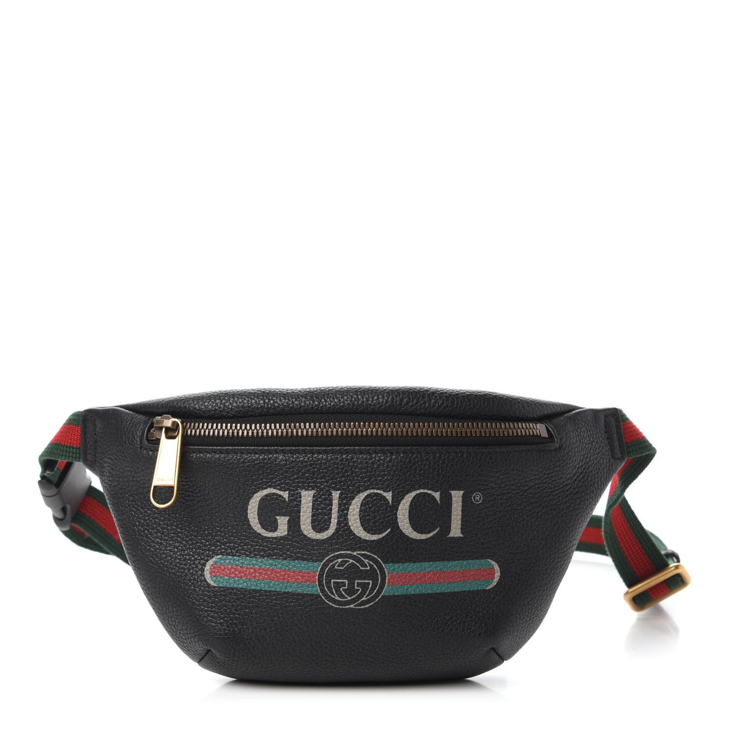 Grained Calfskin Small Logo Belt Bag Black