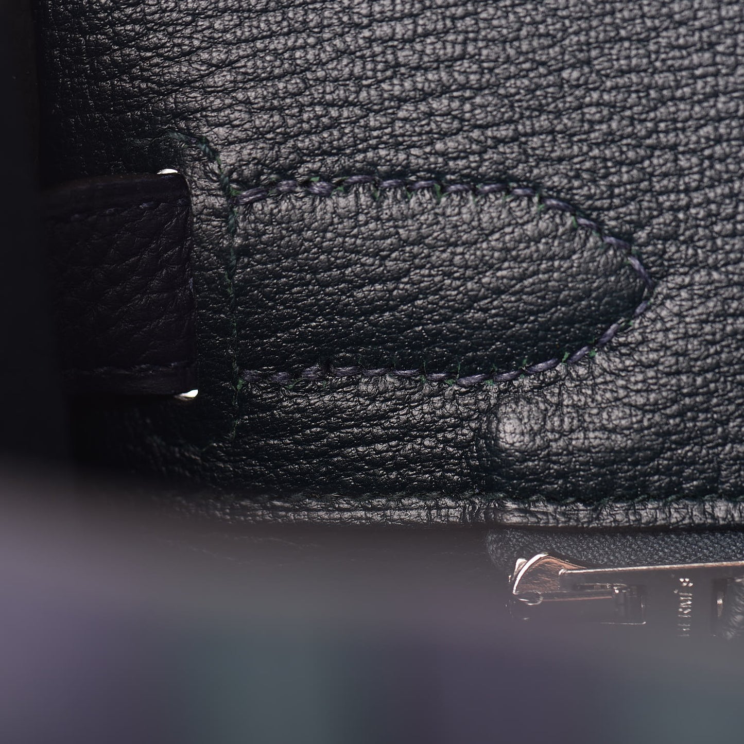 Togo Swift Officier Birkin 30 Bleu Nuit Vert Cypress