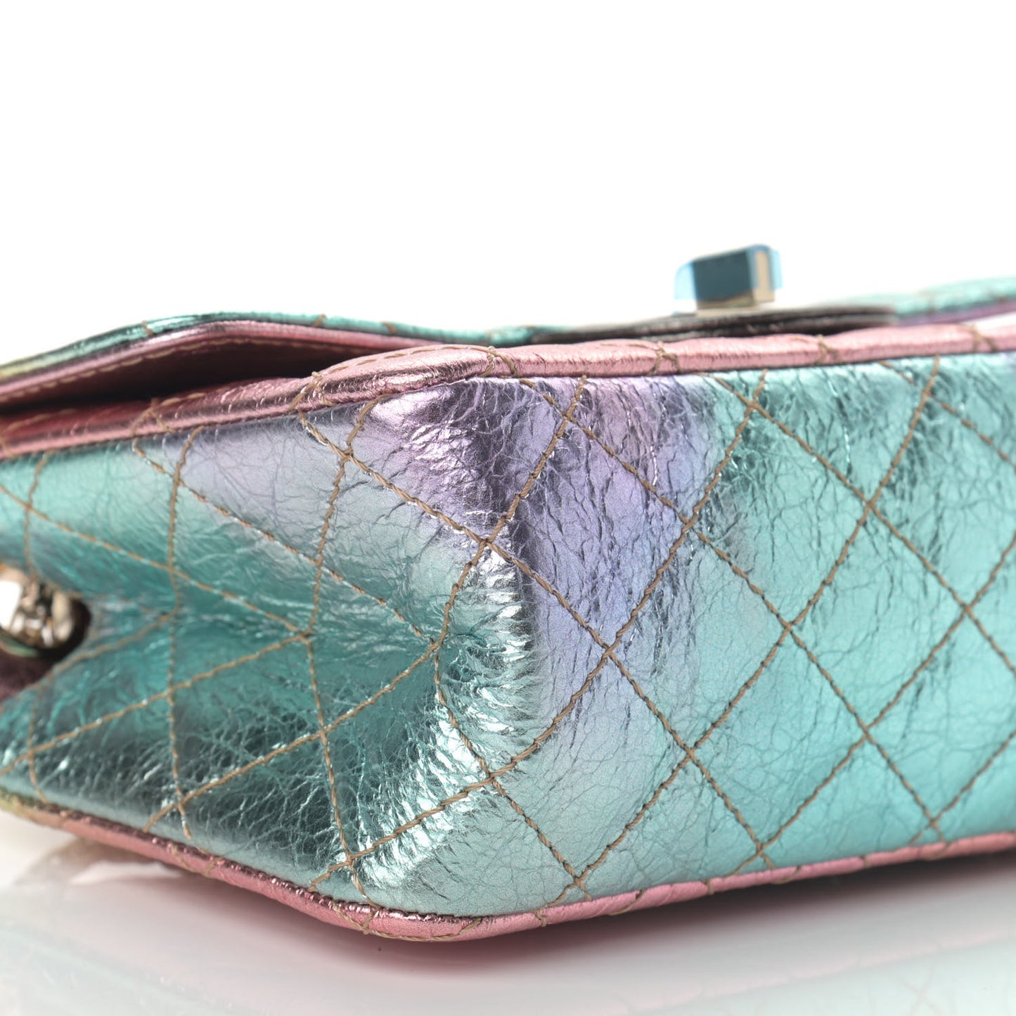 Metallic Goatskin Quilted Mini 2.55 Reissue Flap Multicolor