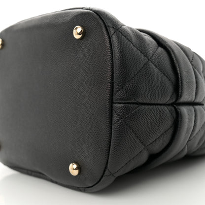 Chanel Caviar Quilted Rolled Up Bucket Drawstring Bag Black 10 of 10