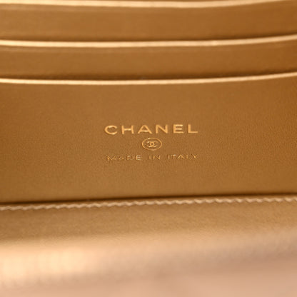 Chanel Lambskin Quilted Pearl Crush Small Vanity Case With Chain Dark Beige 6 of 11