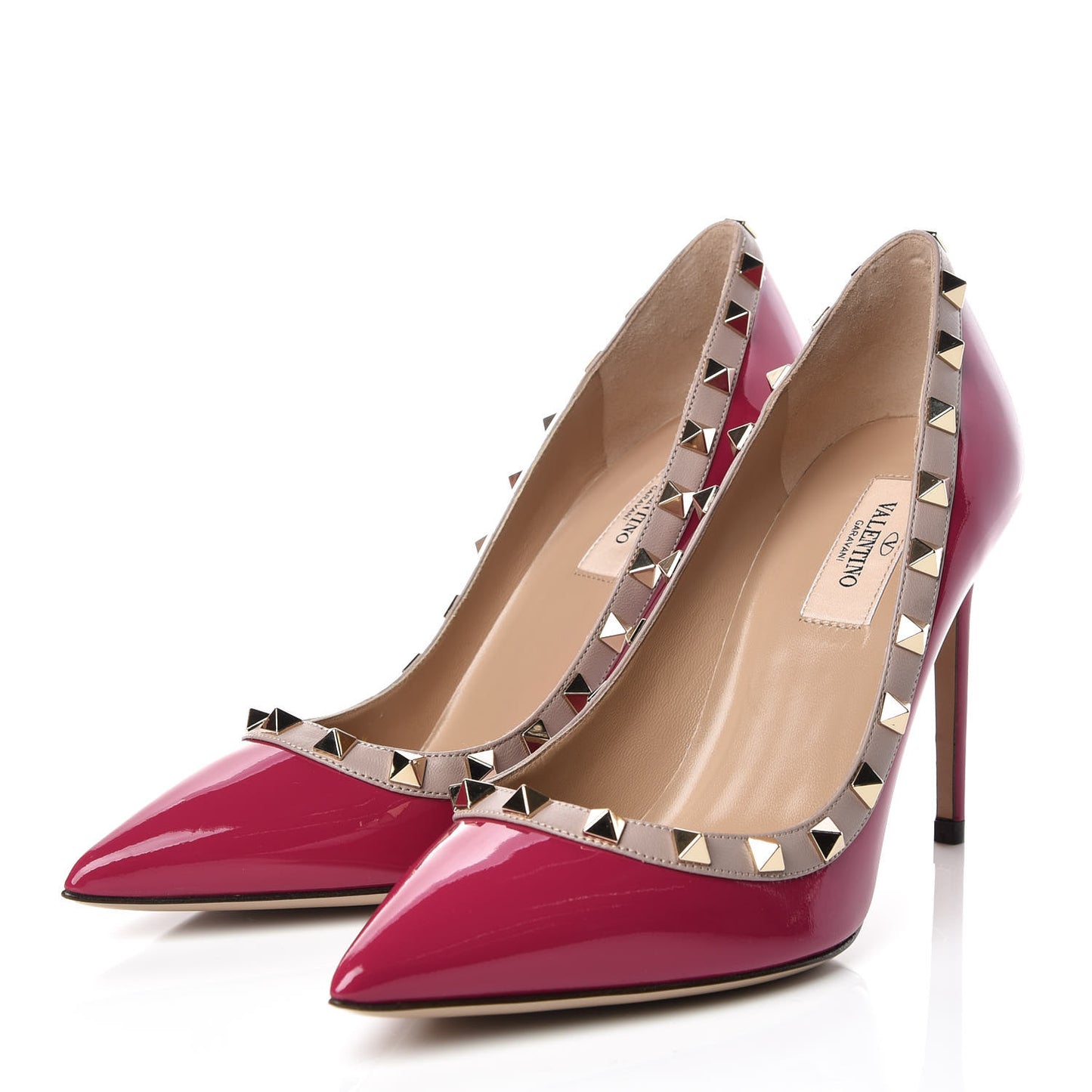 Patent Rockstud 100mm Pumps 37.5 Deep Cyclamin Poudre