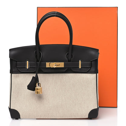Hermes Toile H Swift Birkin 30  Ecru Bai Brun 9 of 9