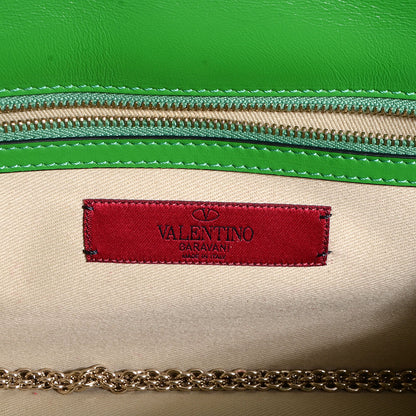 Valentino Garavani Vitello Medium Glam Lock Rockstud Flap Green 5 of 6