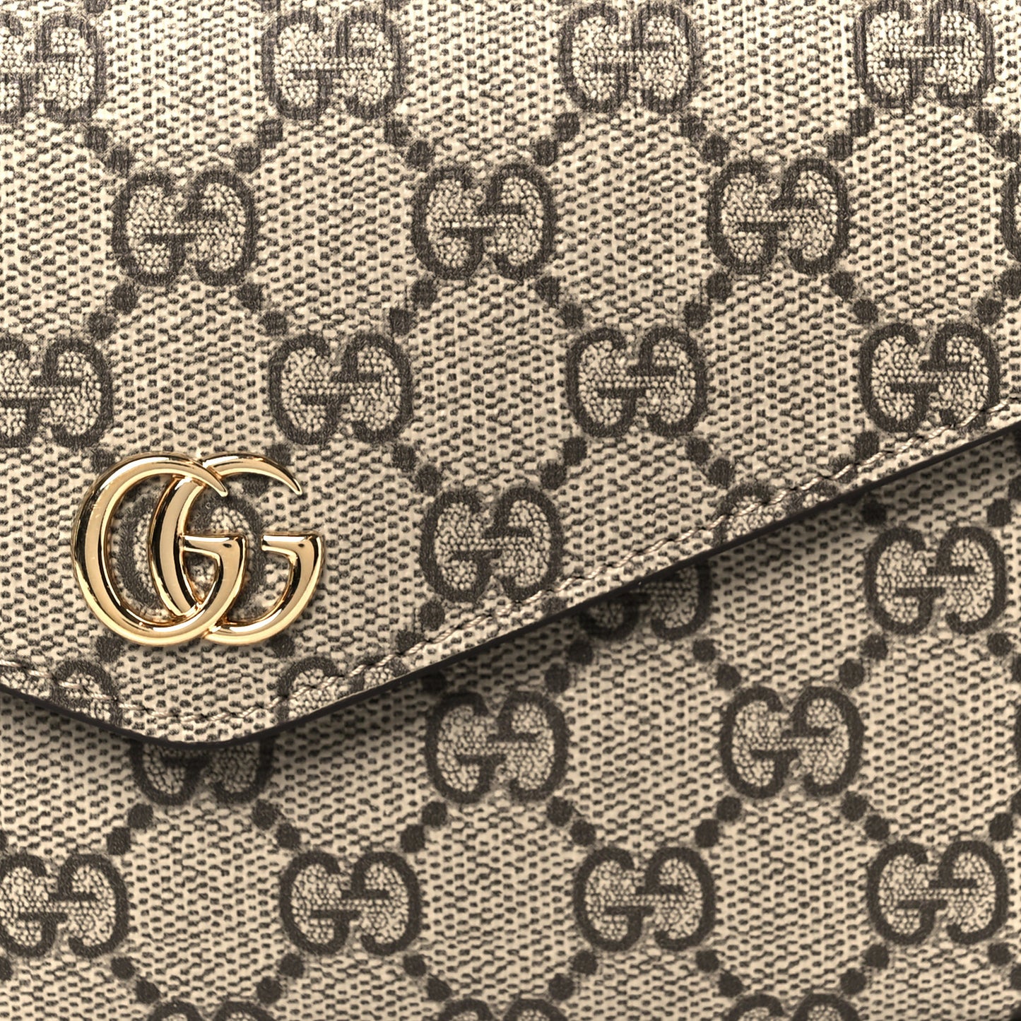 GG Supreme Monogram Textured Dollar Calfskin Web Mini Ophidia Envelope Shoulder Bag Beige Ebony New Acero