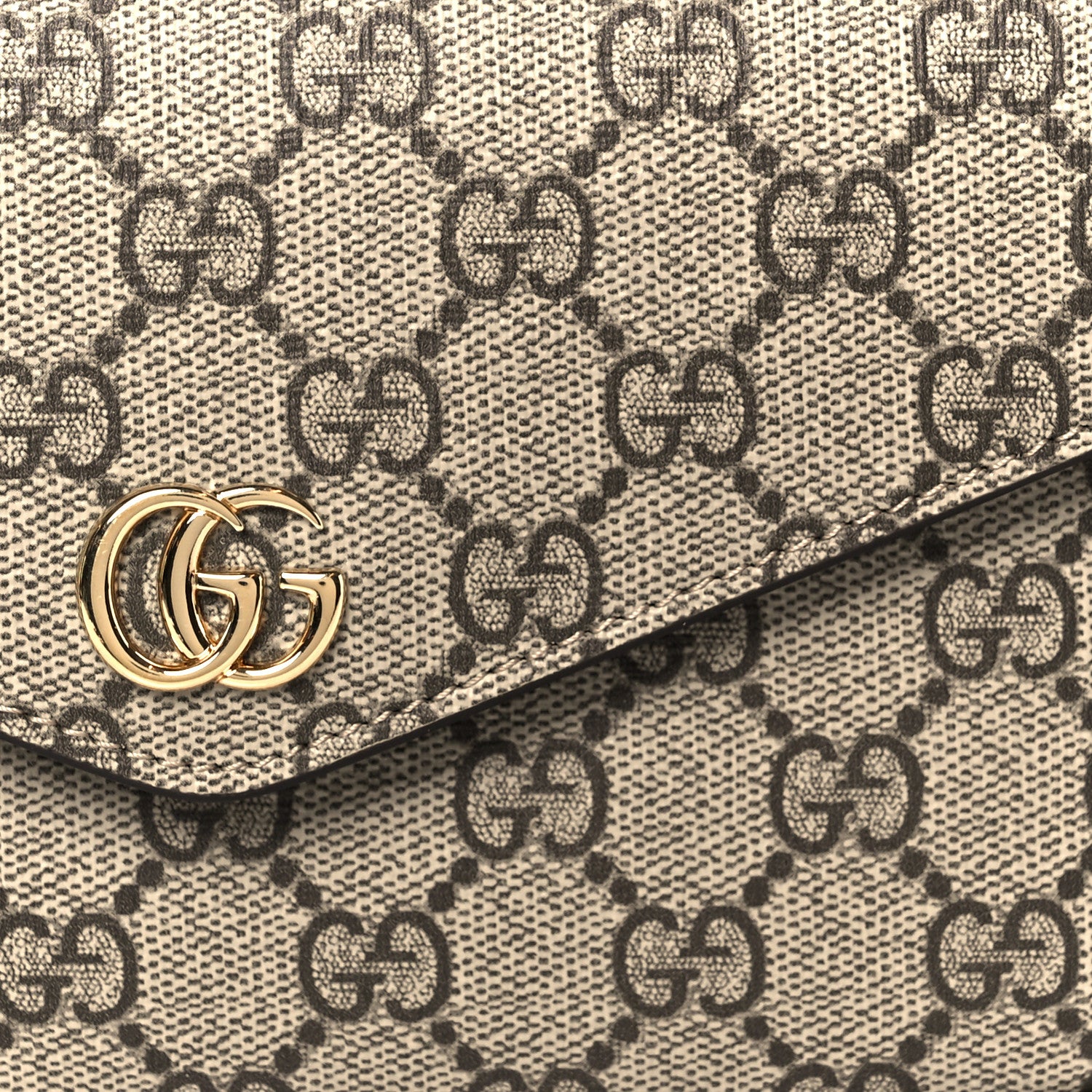 Gucci GG Supreme Monogram Textured Dollar Calfskin Web Mini Ophidia Envelope Shoulder Bag Beige Ebony New Acero 8 of 11