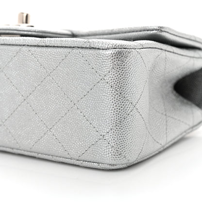 Chanel Metallic Caviar Quilted Mini Top Handle Rectangular Flap Silver 10 of 10
