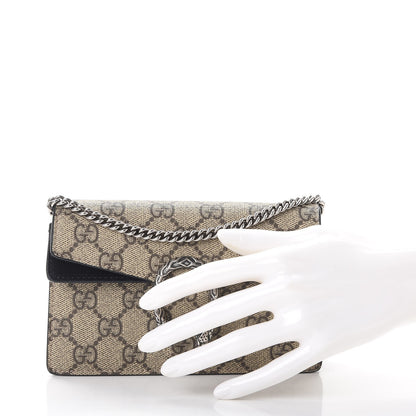 Gucci GG Supreme Monogram Super Mini Dionysus Shoulder Bag Black 3 of 9