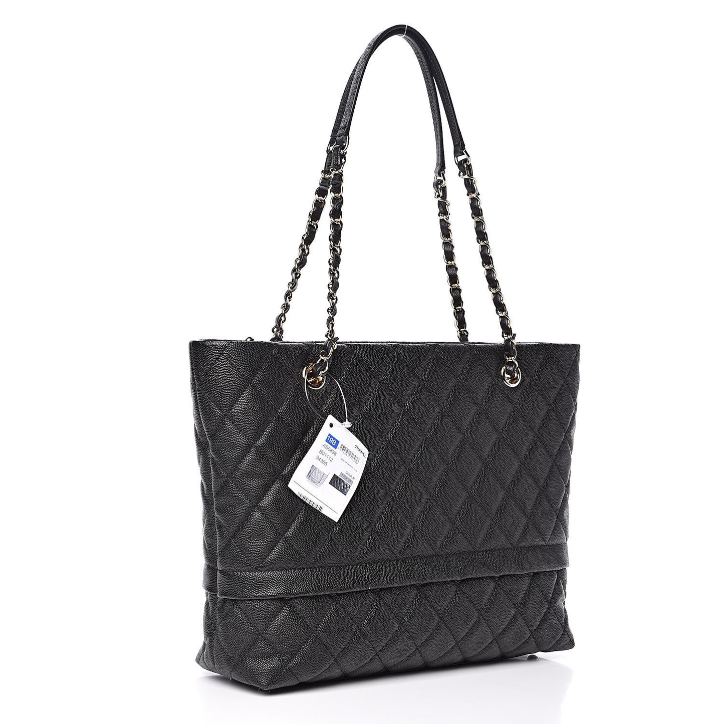 Caviar Quilted Rolled Up Tote Black
