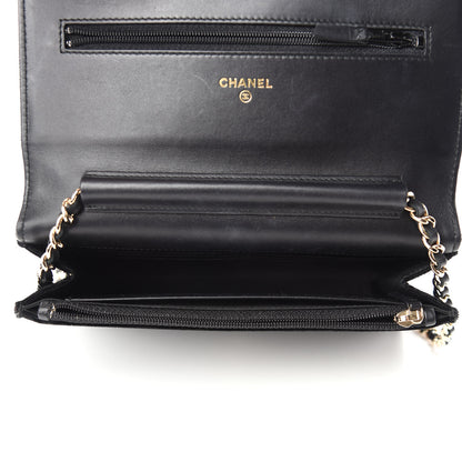 Chanel Velvet Timeless CC Wallet On Chain WOC Black 5 of 11