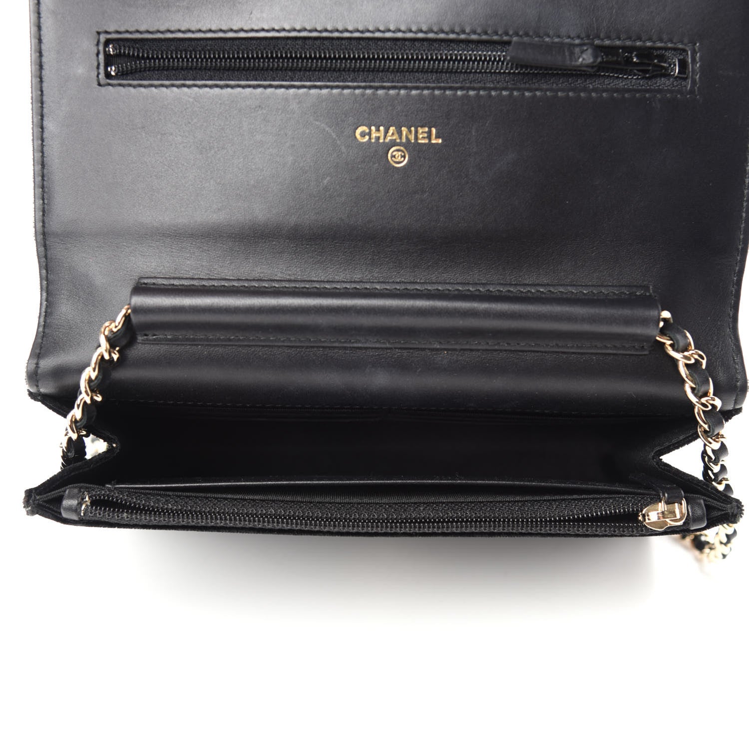 Chanel Velvet Timeless CC Wallet On Chain WOC Black 5 of 11