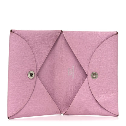 Hermes Chevre Mysore Calvi Card Case Mauve Sylvestre 4 of 9