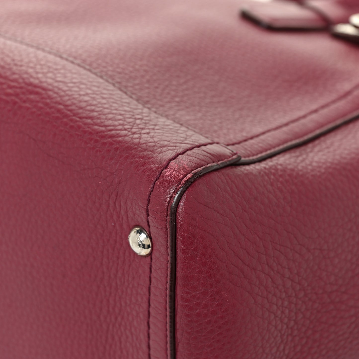 Calfskin Medium Verve Double Zip Tote Burgundy