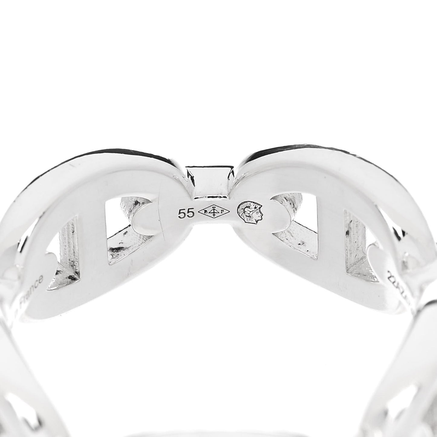 Sterling Silver PM Chaine d'Ancre Enchainee Band Ring 55 7.25