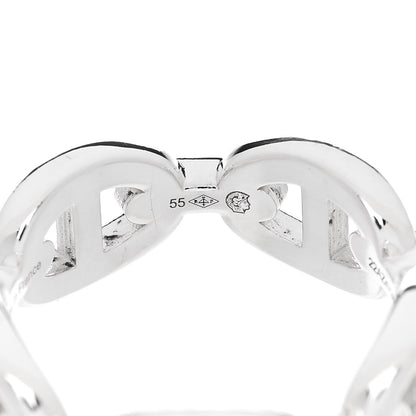 Hermes Sterling Silver PM Chaine d'Ancre Enchainee Band Ring 55 7.25 6 of 9
