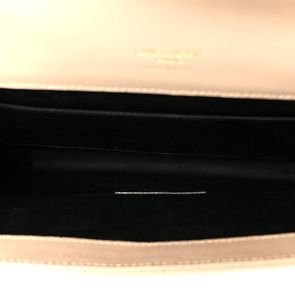 Saint Laurent Grain De Poudre Textured Mixed Matelasse Triquilt Monogram Clutch Dark Beige 5 of 9
