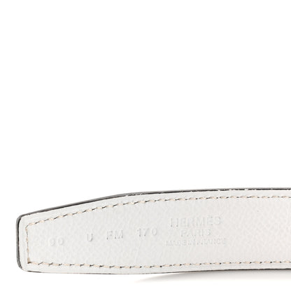 Hermes Swift Epsom 24mm Belt Strap 90 36  Etoupe White 5 of 6